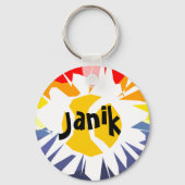 Kleurrijke tennisbal sleutelhanger met aangepaste (Achterkant)