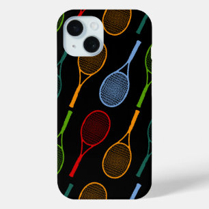 Kleurrijke tennisrackets patroon iPhone 15 case