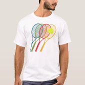 kleurrijke tennisrackets t-shirt (Voorkant)