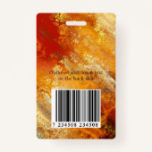 Kleurrijke Terra Cotta Art Gold Foto ID Badge (Achterkant)