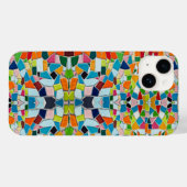 Kleurrijke Terrazzo Mozaïek iPhone case (Achterkant (horizontaal))
