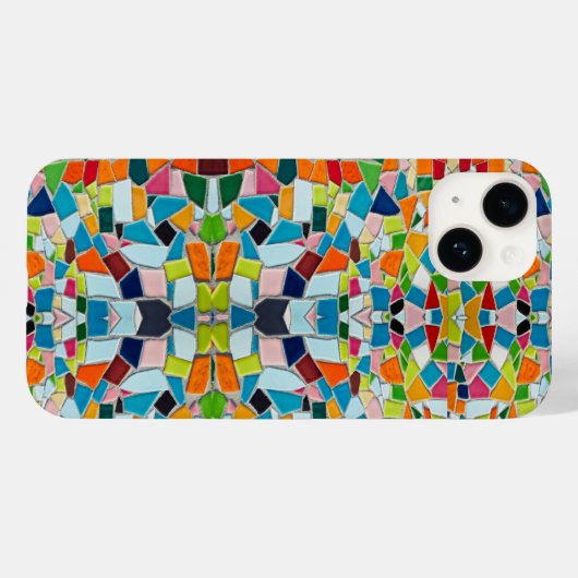 Kleurrijke Terrazzo Mozaïek iPhone case (Achterkant (horizontaal))
