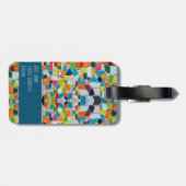 Kleurrijke Terrazzo Mozaïek Naam Bagagelabel (Achterkant horizontaal)