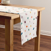 Kleurrijke Terrazzo Print Fun Table Runner Korte Tafelloper (Voorbeeld)