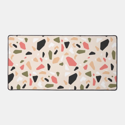 Kleurrijke Terrazzo Vormen Patroon Bureaumat (Voorkant)