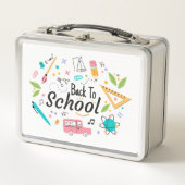 Kleurrijke Terug naar School Custom Metal Lunchbox (Voorkant)