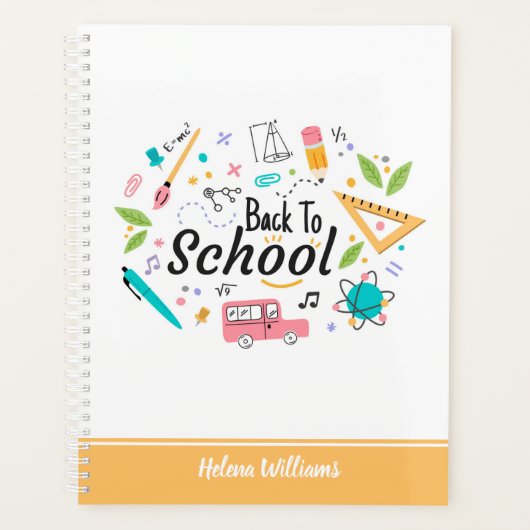 Kleurrijke Terug naar School Custom Student Teache Planner (Voorkant)