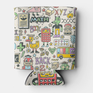 Kleurrijke terug naar school doodles blikjeskoeler