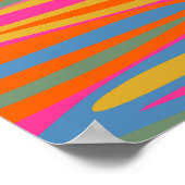 Kleurrijke Terzo Stripes Helder Abstract Patroon Poster (Hoek)