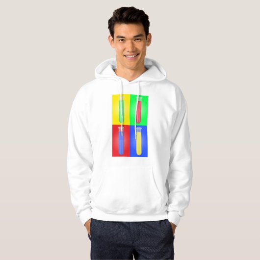 Kleurrijke testbuizen hoodie (Voorkant volledig)