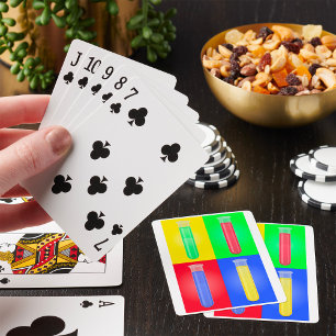 Kleurrijke testbuizen pokerkaarten