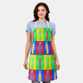 Kleurrijke testbuizen schort (Gedragen)