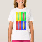Kleurrijke testbuizen t-shirt (Voorkant)