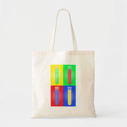 Kleurrijke testbuizen tote bag (Voorkant)