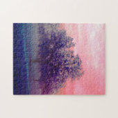Kleurrijke Texas Tree Landscape/Pink Sky Legpuzzel (Horizontaal)