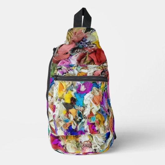 Kleurrijke Textiel Abstract Sling Bag (Voorkant)