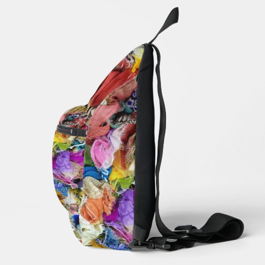 Kleurrijke Textiel Abstract Sling Bag (Rechts)
