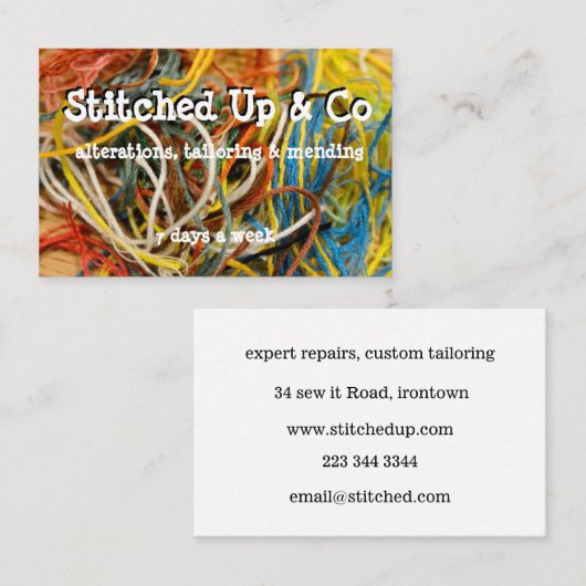 Kleurrijke textiel thema visitekaartje (Voorkant / Achterkant)