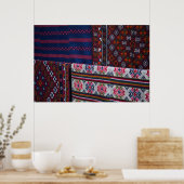 Kleurrijke textiën uit Bhutan Poster (Keuken)