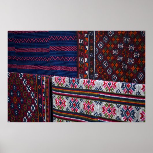 Kleurrijke textiën uit Bhutan Poster (Voorkant)