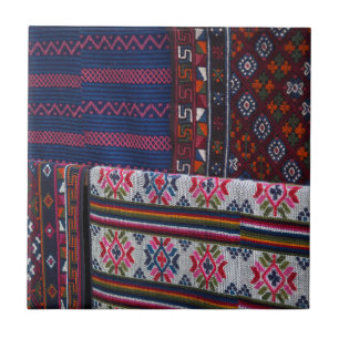 Kleurrijke textiën uit Bhutan Tegeltje
