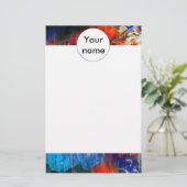 Kleurrijke textuur briefpapier (Staand voorkant)