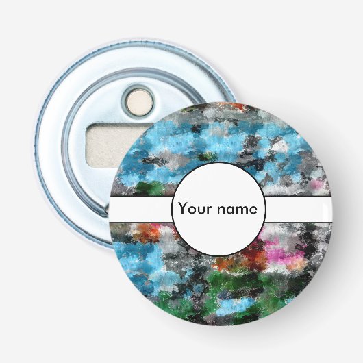 Kleurrijke textuur button flesopener (Voorkant)