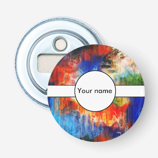 Kleurrijke textuur button flesopener (Voorkant)