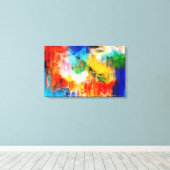 Kleurrijke textuur canvas afdruk (Insitu (Houten vloer))