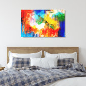 Kleurrijke textuur canvas afdruk (Insitu (Slaapkamer))