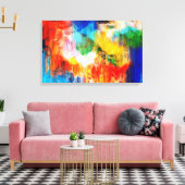 Kleurrijke textuur canvas afdruk (Insitu (Woonkamer))