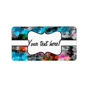 Kleurrijke textuur etiket