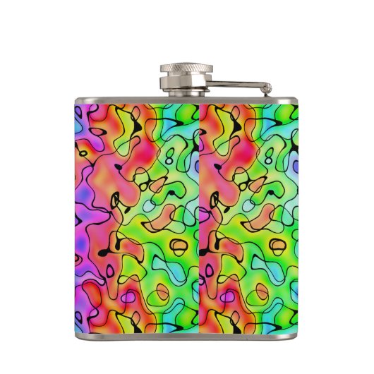 Kleurrijke textuur heupfles (Achterkant)