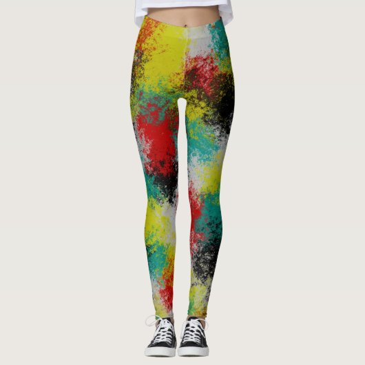 Kleurrijke textuur leggings (Voorkant)