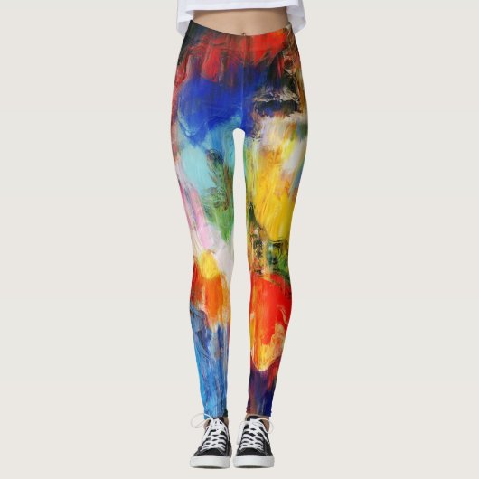 Kleurrijke textuur leggings (Voorkant)
