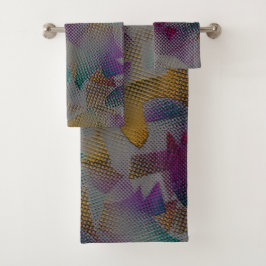 Kleurrijke textuur met kleine romige geometrische  bad handdoek