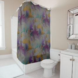 Kleurrijke textuur met kleine romige geometrische  douchegordijn