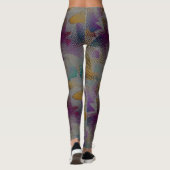 Kleurrijke textuur met kleine romige geometrische  leggings (Achterkant)