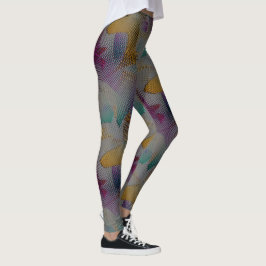 Kleurrijke textuur met kleine romige geometrische  leggings