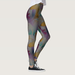 Kleurrijke textuur met kleine romige geometrische leggings