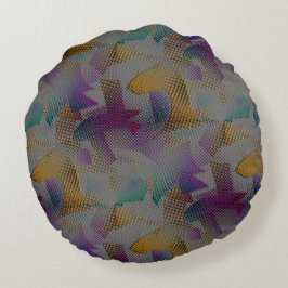 Kleurrijke textuur met kleine romige geometrische  rond kussen