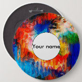 Kleurrijke textuur ronde button 6,0 cm (Voorkant /achterkant)