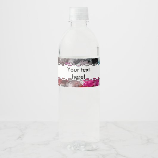 Kleurrijke textuur waterfles etiket (Voorkant)
