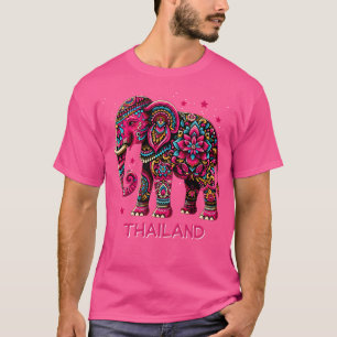 Kleurrijke Thailand Olifant Boho Mandala Reizen T-shirt