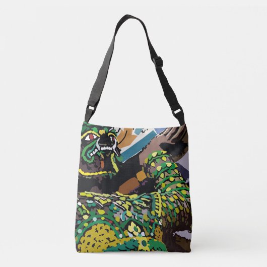 kleurrijke thaise cultuurreus op chaophraya rivier crossbody tas (Achterkant)