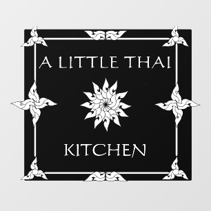 Kleurrijke Thaise Restaurant Thailand Bloem Raamsticker