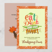 Kleurrijke Thanksgiving Fest Dinner Uitnodiging (Voorkant / Achterkant)