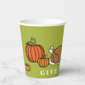 Kleurrijke Thanksgiving GEEF BEDANKT Holiday Papieren Bekers (Voorkant)