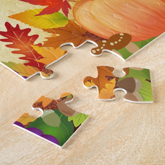 Kleurrijke Thanksgiving Harvest Legpuzzel (Zijkant)