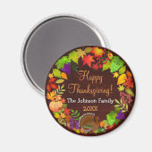 Kleurrijke Thanksgiving Harvest Magneet (Voorkant / Achterkant)